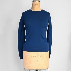 100% cotton navy sweater, lightweight J. Crew